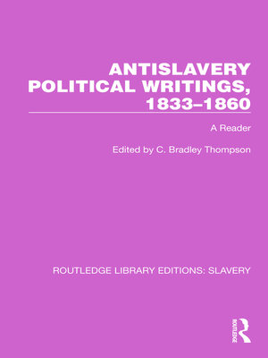 cover image of Antislavery Political Writings, 1833–1860